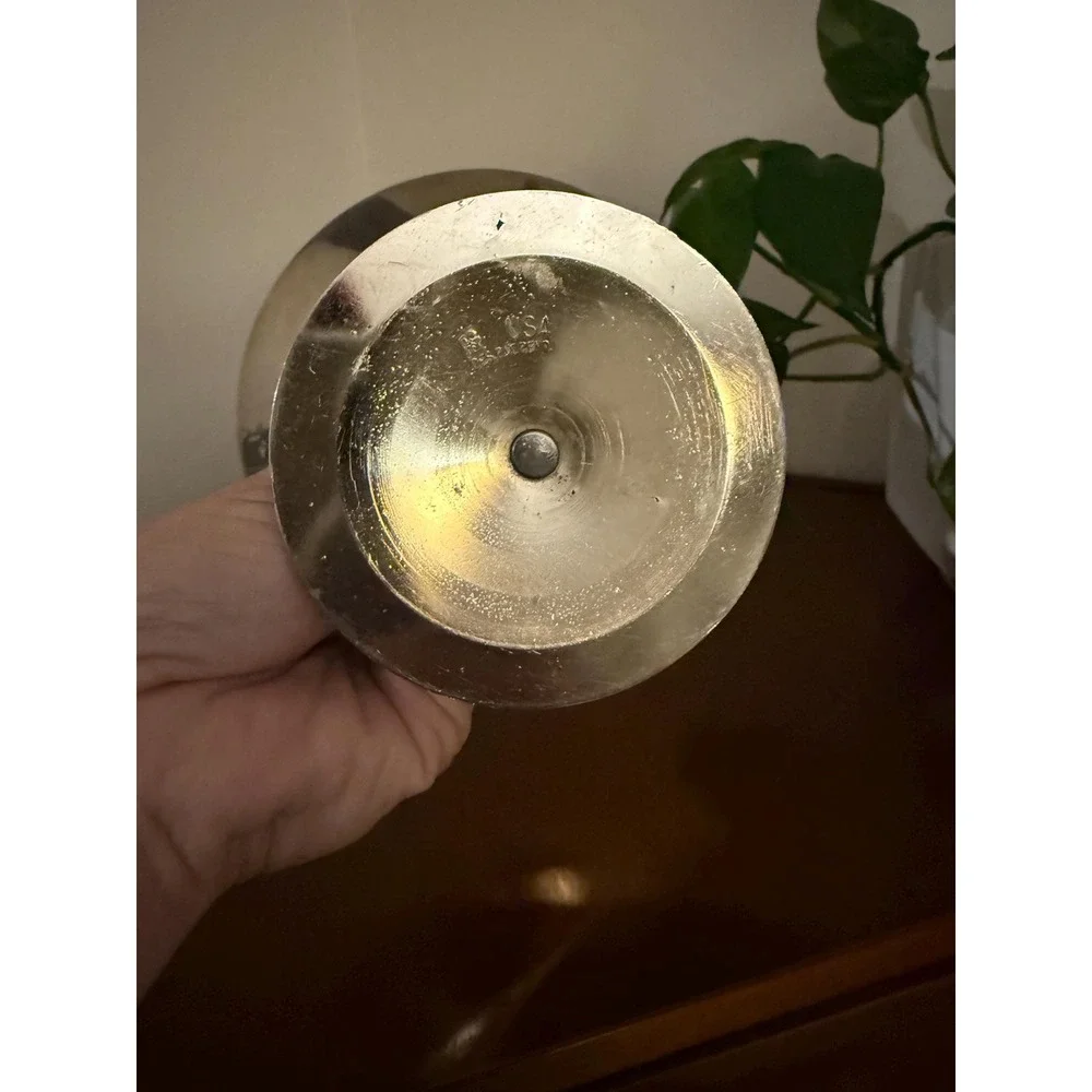 Arthur Salm Compote Bowl | MCM Nickel Plated Dish | Vintage Pedestal Candy Dish